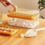 One-button Press Type Ice Mold Box Plastics Ice Cube Maker Ice Tray Mold With Storage Box With Lid Bar Kitchen Accessories - EX-STOCK Canada