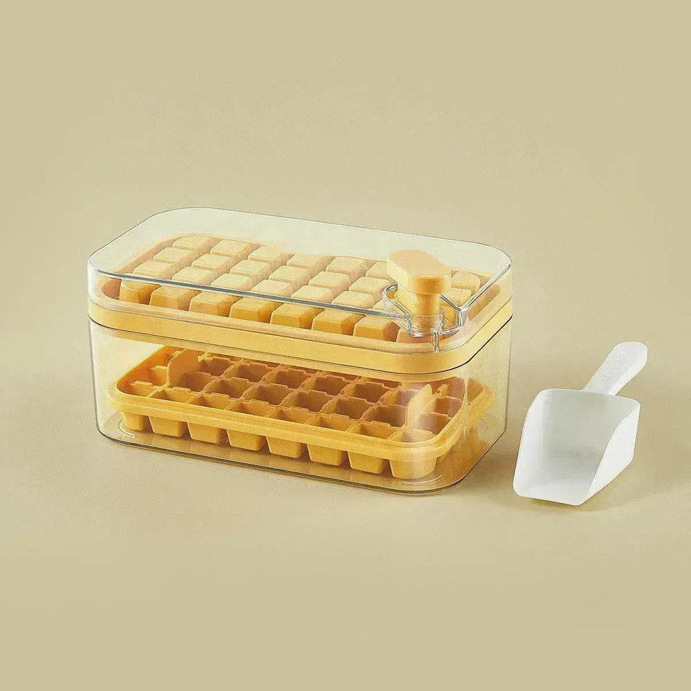 One-button Press Type Ice Mold Box Plastics Ice Cube Maker Ice Tray Mold With Storage Box With Lid Bar Kitchen Accessories - EX-STOCK Canada