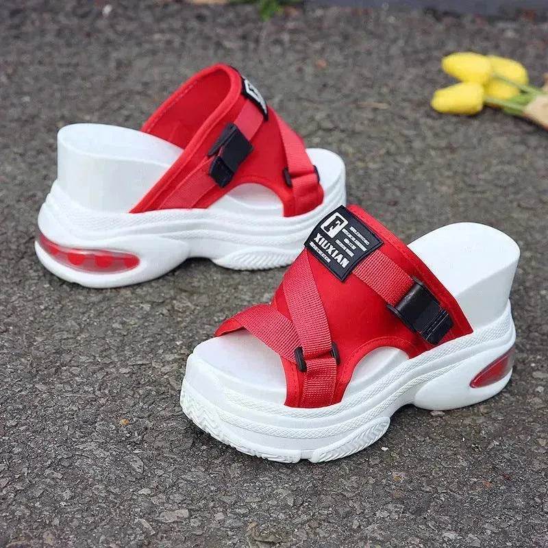 Outer Wear Thick-soled Comfortable Indoor White Non-slip Beach All-match Casual Red Slippers - EX-STOCK Canada