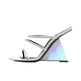 Patent Leather Square Block High Wedge Slippers - EX-STOCK Canada