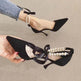 Pearl Ankle Strap High Heels Trendy Pointed Toe Stiletto Shoes - EX-STOCK Canada