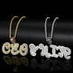 Personalized Cursive Letter Splicing Combination Pendant Micro Zirconia Necklace for men. - EX-STOCK CANADA