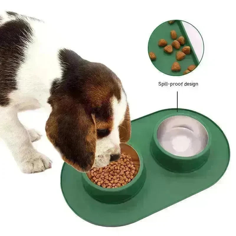 Pet Anti-skid Anti-splash Silicone Stainless Steel Bowl For Pet - EX-STOCK CANADA