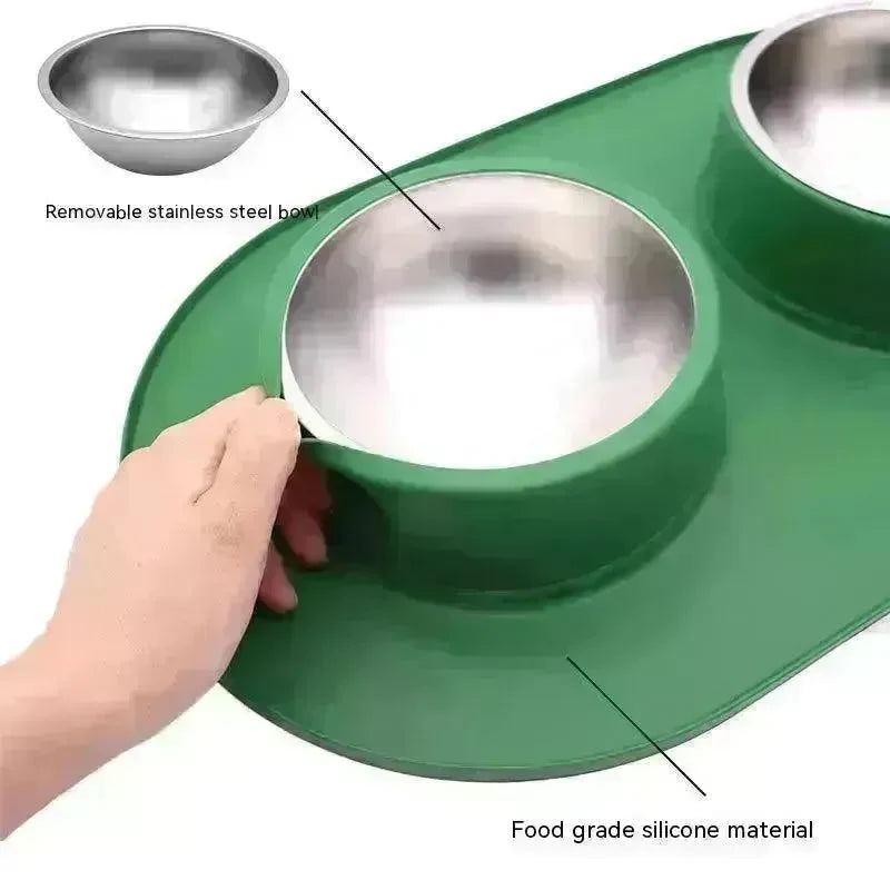 Pet Anti-skid Anti-splash Silicone Stainless Steel Bowl For Pet - EX-STOCK CANADA