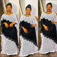 Plus Size Embroidered Lace Loose Multicolor Bat Sleeve Gown Dress - EX-STOCK CANADA