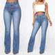 Plus Size Jeans Women Patch Pocket Washed Ladies High Waist Denim Trousers - EX-STOCK Canada