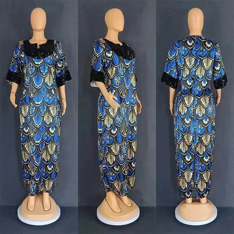 Plus Size Women's Satin Sequin Long Gown Dress - EX-STOCK Canada