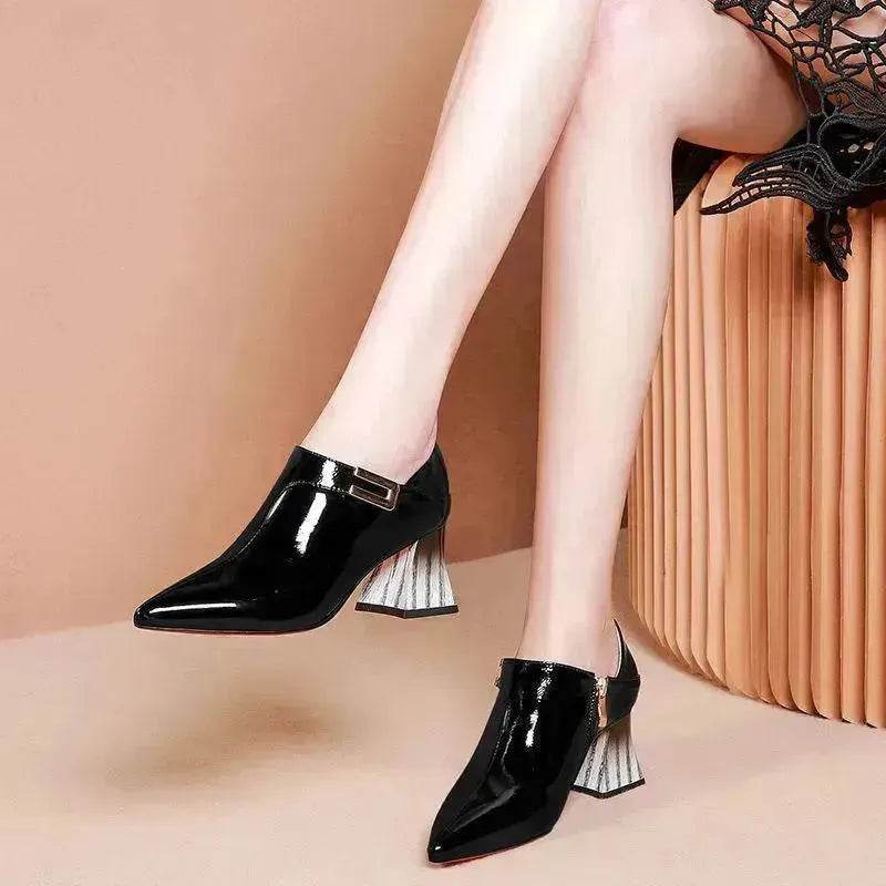Pointed Patent Leather Single Shoes Women High Heels - EX-STOCK Canada