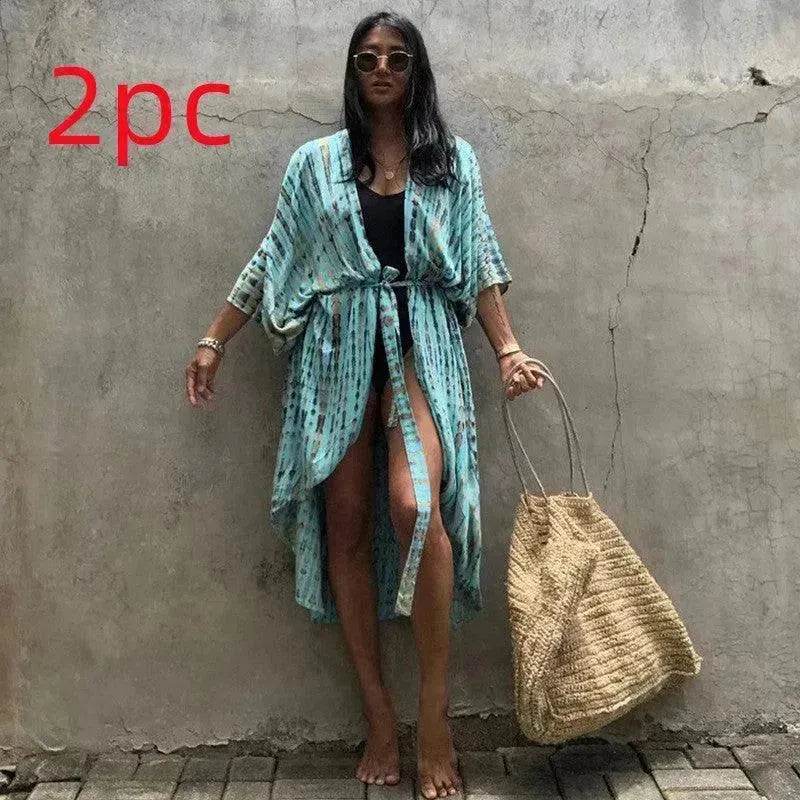 Polyester Ladies Sun Protection Resort Beach Dress Cover Up - EX-STOCK Canada
