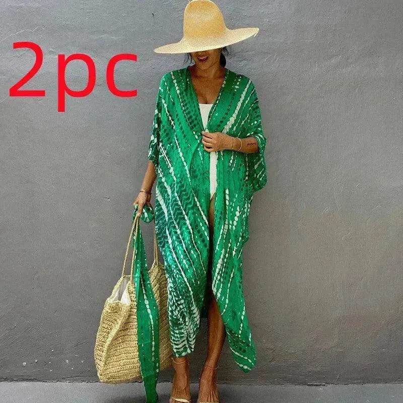 Polyester Ladies Sun Protection Resort Beach Dress Cover Up - EX-STOCK Canada
