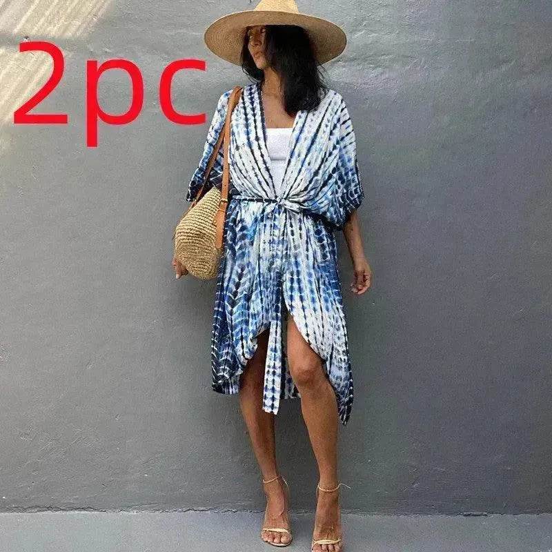 Polyester Ladies Sun Protection Resort Beach Dress Cover Up - EX-STOCK Canada