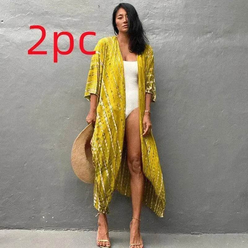 Polyester Ladies Sun Protection Resort Beach Dress Cover Up - EX-STOCK Canada