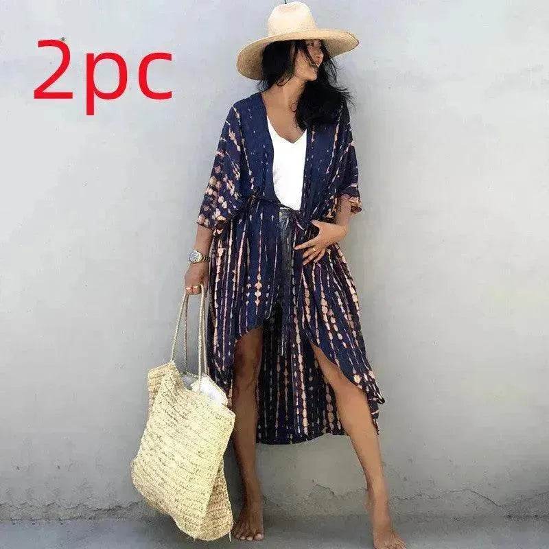 Polyester Ladies Sun Protection Resort Beach Dress Cover Up - EX-STOCK Canada