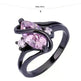 Popular Fashion Luxury Retro Purple Zircon CZ Color Crystal Ring Ladies Engagement Jewelry Stainless Steel Ring - EX-STOCK CANADA