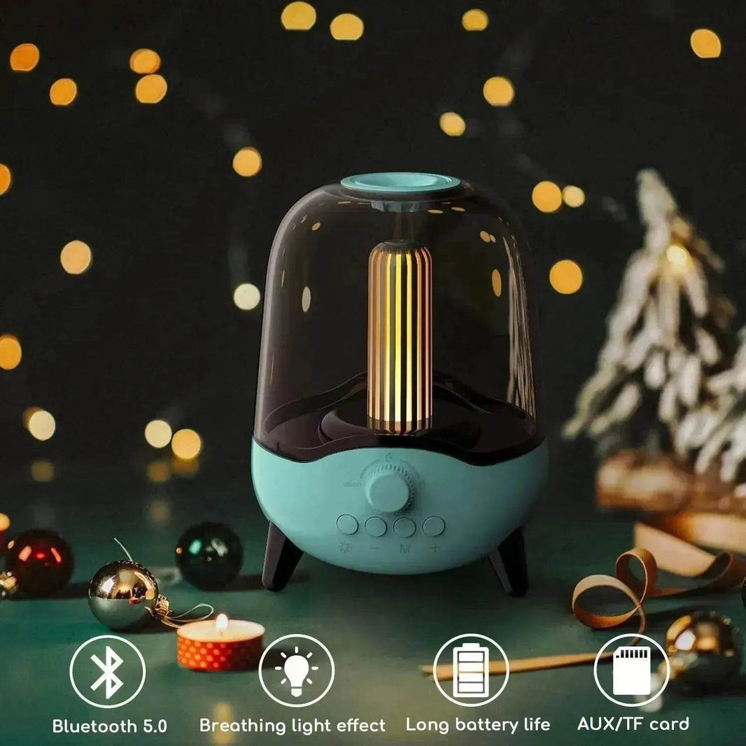 Portable Wireless Bluetooth 5.0 Speaker Flickering Ambient Light Speakers Table Lamp Stereo Sound Indoor Outdoor Night Lights - EX-STOCK Canada