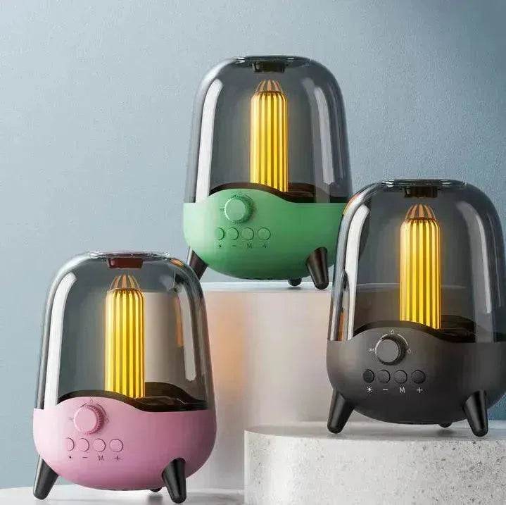 Portable Wireless Bluetooth 5.0 Speaker Flickering Ambient Light Speakers Table Lamp Stereo Sound Indoor Outdoor Night Lights - EX-STOCK Canada