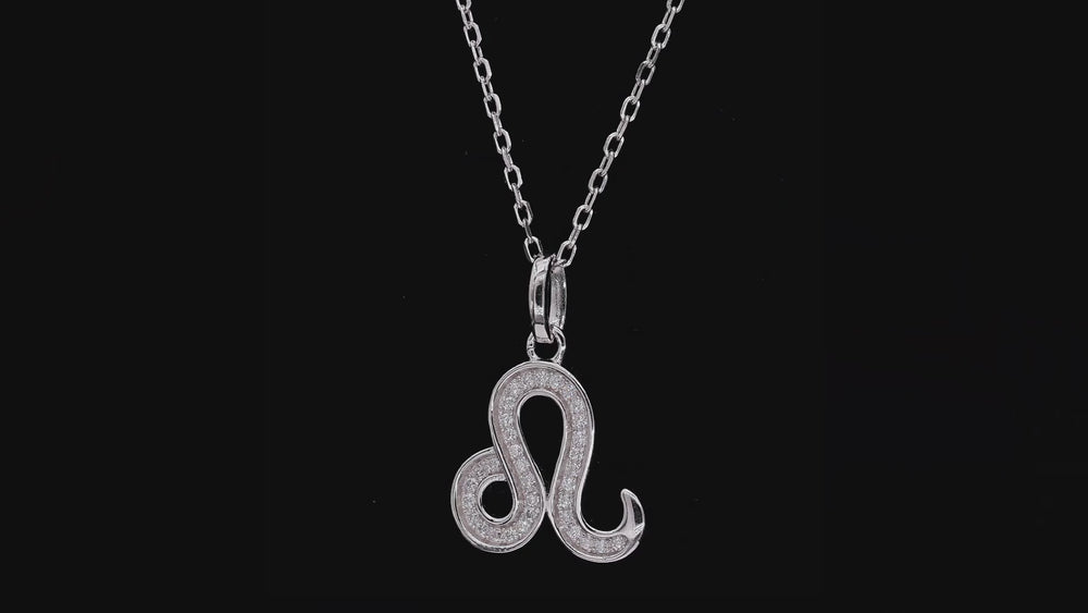 Leo Zodiac Moissanite Necklace Pendant – S925 Silver, GRA Certified | Platinum Plated