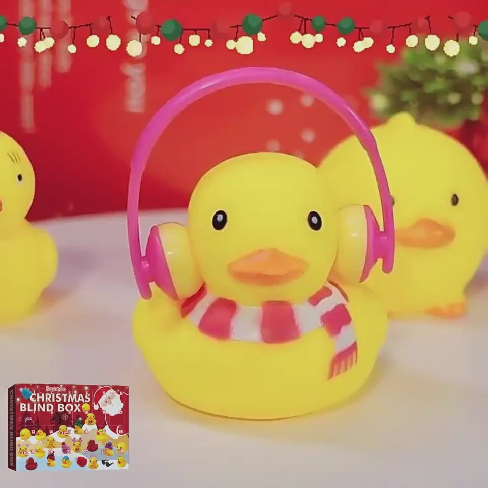 24-Day Christmas Rubber Duck Advent Calendar Blind Box – 24 Surprise Mini Ducks for Kids