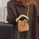 Retro Plush Mini Crossbody Bag for Women – Sherpa Trim Bucket Bag in 4 Colours 5