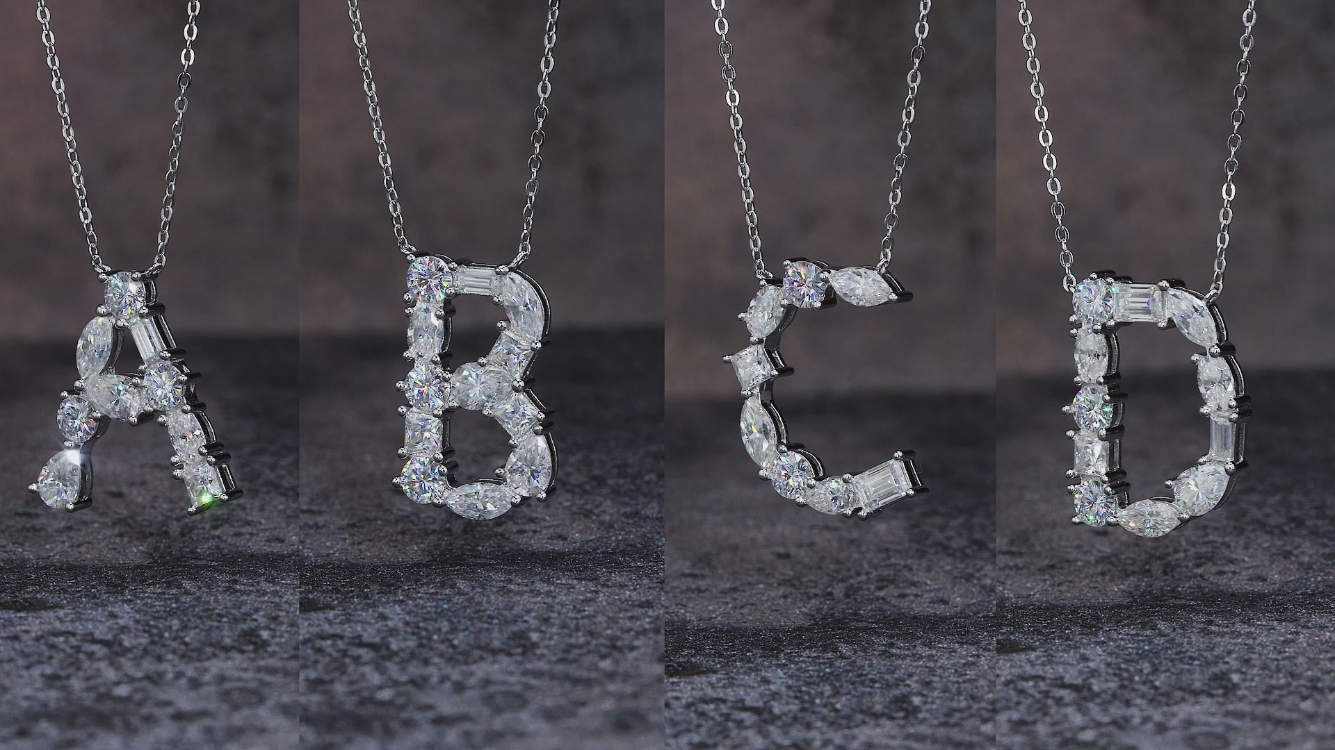Letter K Moissanite Initial Necklace Pendant – Gold-Plated 925 Silver | GRA Certified