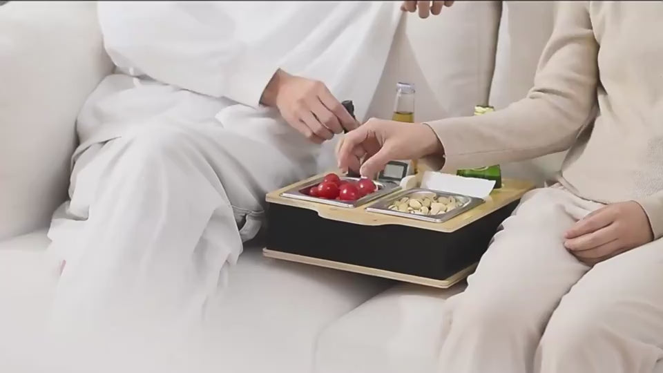 Natural Sofa Butler Snack Drinks Placed Wooden Box Tray - EX-STOCK Canada