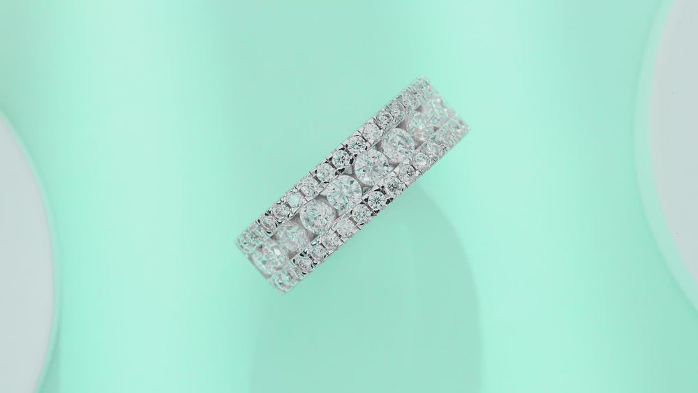 Moissanite Ring – Platinum-Plated 925 Silver | Sizes 5–9 | GRA Certified