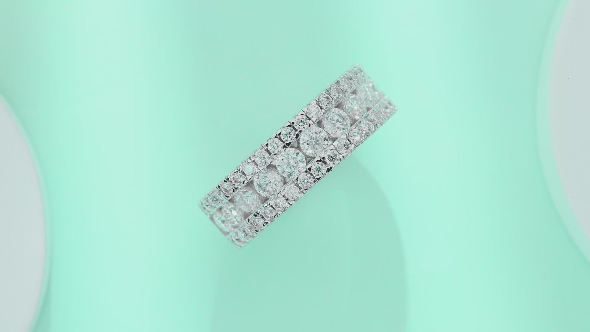 Moissanite Ring – Platinum-Plated 925 Silver | Sizes 5–9 | GRA Certified