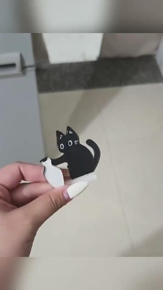 Black Cat Fridge Magnet Acrylic Refrigerator Sticker | Kitchen Decor Gift Canada & USA
