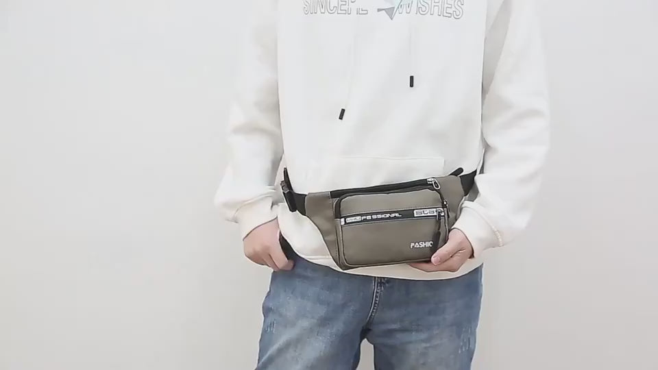 Men's Sports Waist Bag – High Capacity Fanny Pack & Shoulder Bag