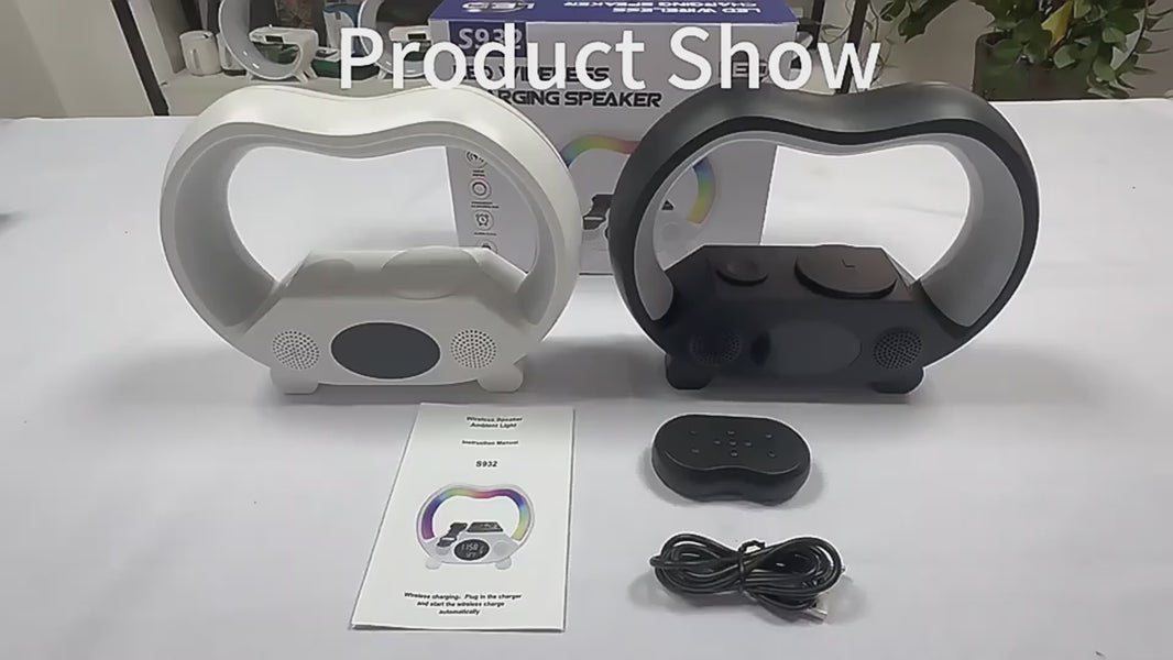 2025 New 6 In 1 Smart Remote Control Bluetooth Ambience Intelligent LED Table Lamp Multi-function Wireless Charger Night Light Bluetooth Speaker - EX-STOCK Canada