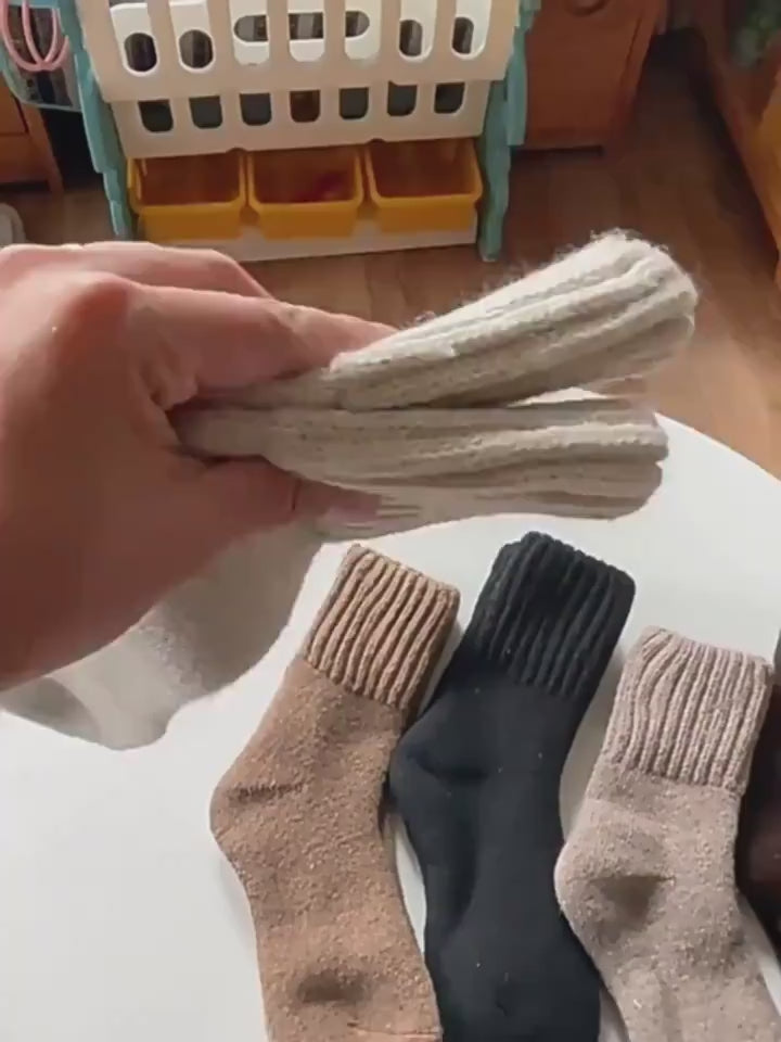 Winter Warm Thickened Knitted Ribbed Floor Socks – Beige, Black, Khaki, Caramel & Deep Coffee