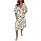 Printed Casual V-neck Long-sleeve Dress Women - EX-STOCK CANADA
