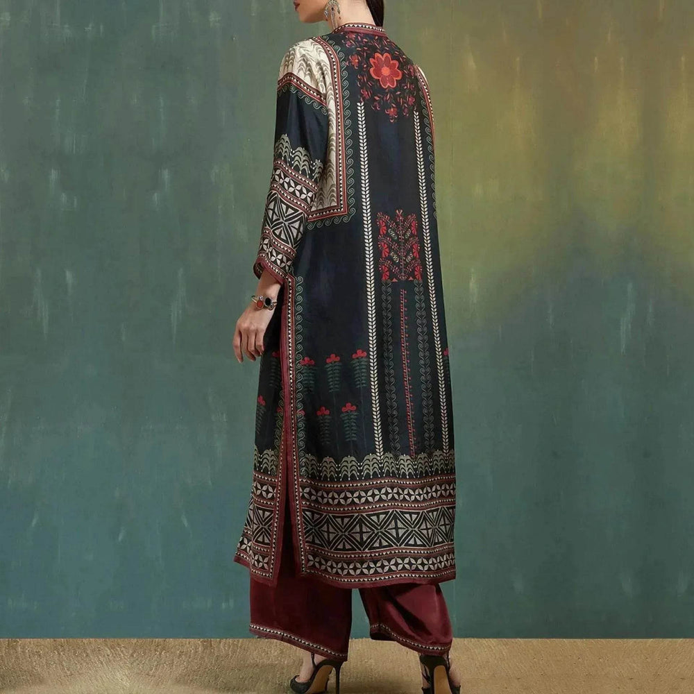 Printed Loose Middle East Print Slit Long Skirt Outfit set for Arab Turkey Women - EX-STOCK Canada