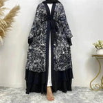 Printed Panel Top Robe Abaya Dress for Arab Dubai Turkey Middle East Women - EX-STOCK Canada