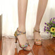 Printed Satin Latin Dance Shoes High Heels - EX-STOCK Canada