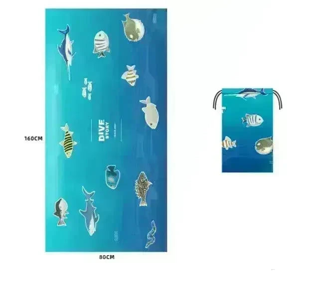 Printed Swim Microfiber Beach Towel - EX-STOCK CANADA