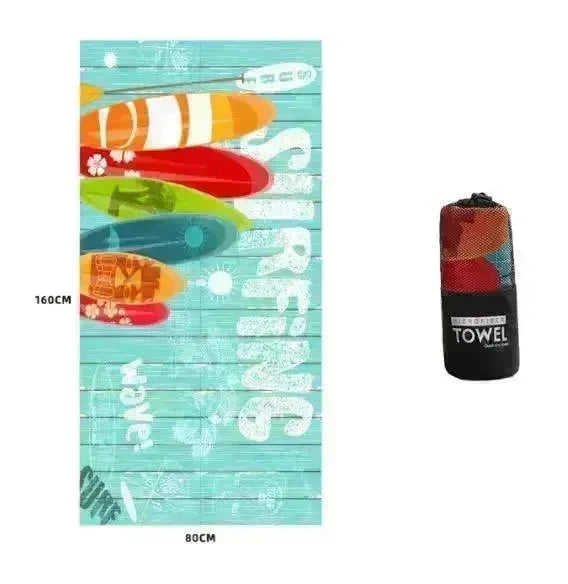 Printed Swim Microfiber Beach Towel - EX-STOCK CANADA