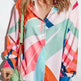 Printing Color Contrast Thin Long-sleeved Top For Women - EX-STOCK CANADA