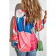 Printing Color Contrast Thin Long-sleeved Top For Women - EX-STOCK CANADA