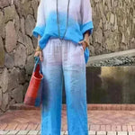 Product Women's Clothes Fashion Cotton Linen Gradient Two-piece Set - EX-STOCK CANADA