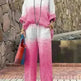 Product Women's Clothes Fashion Cotton Linen Gradient Two-piece Set - EX-STOCK CANADA