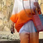 Product Women's Clothes Fashion Cotton Linen Gradient Two-piece Set - EX-STOCK CANADA