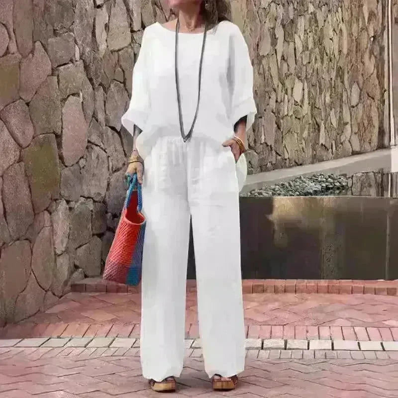 Product Women's Clothes Fashion Cotton Linen Gradient Two-piece Set - EX-STOCK CANADA