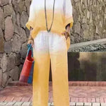 Product Women's Clothes Fashion Cotton Linen Gradient Two-piece Set - EX-STOCK CANADA