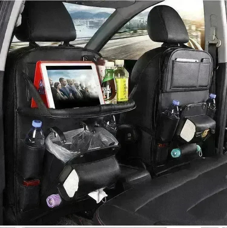 PU Leather Car Storage Bag Multifunction Seat Back Tray Hanging Bag Waterproof Car Seat Organizer Automotive Interior Accessories - EX-STOCK CANADA