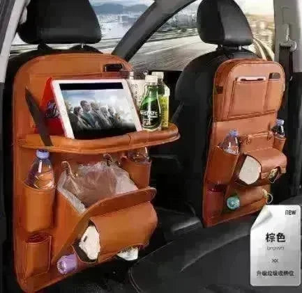 PU Leather Car Storage Bag Multifunction Seat Back Tray Hanging Bag Waterproof Car Seat Organizer Automotive Interior Accessories - EX-STOCK CANADA