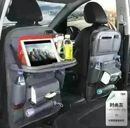 PU Leather Car Storage Bag Multifunction Seat Back Tray Hanging Bag Waterproof Car Seat Organizer Automotive Interior Accessories - EX-STOCK CANADA