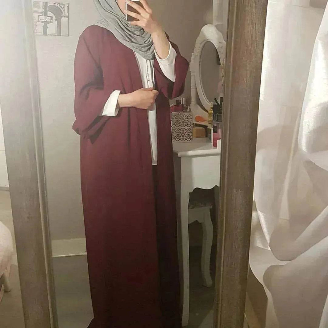 Pure Color Cardigan Spot Middle East Cardigan Dubai Robe - EX-STOCK Canada