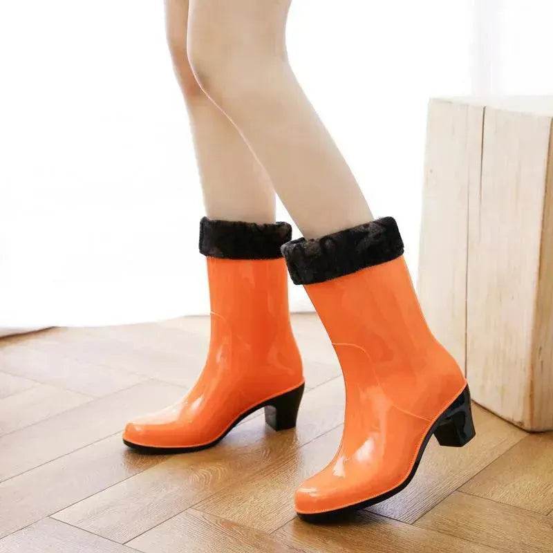 Rain Shoes With High Heels Waterproof Female Skid - EX-STOCK Canada