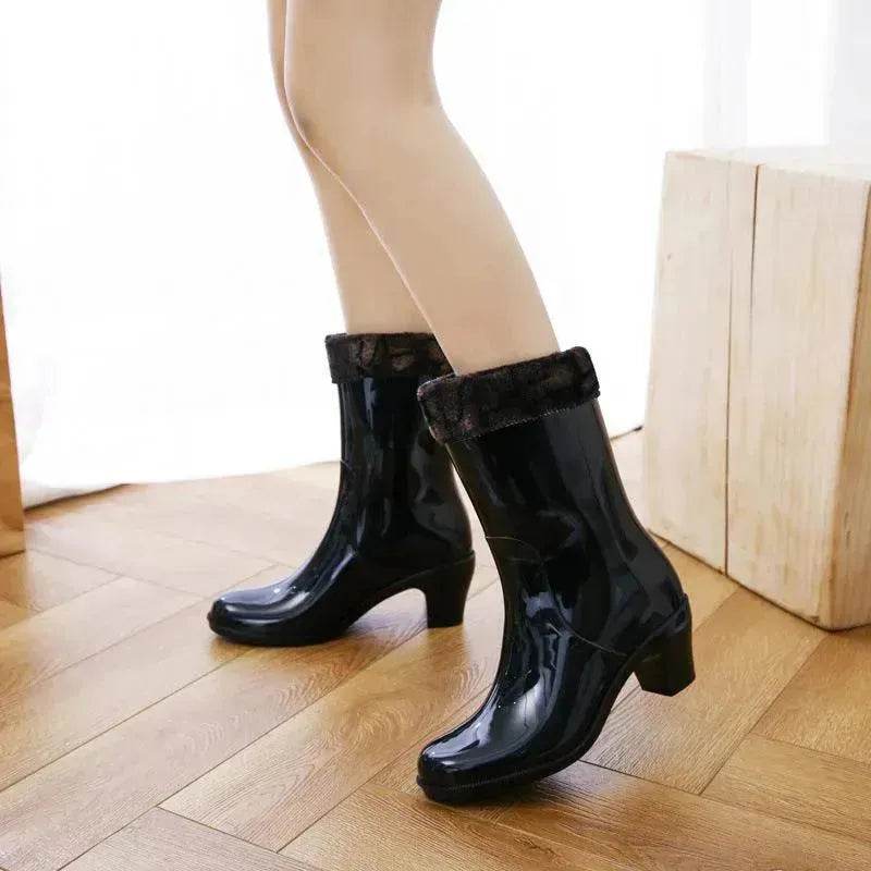 Rain Shoes With High Heels Waterproof Female Skid - EX-STOCK Canada